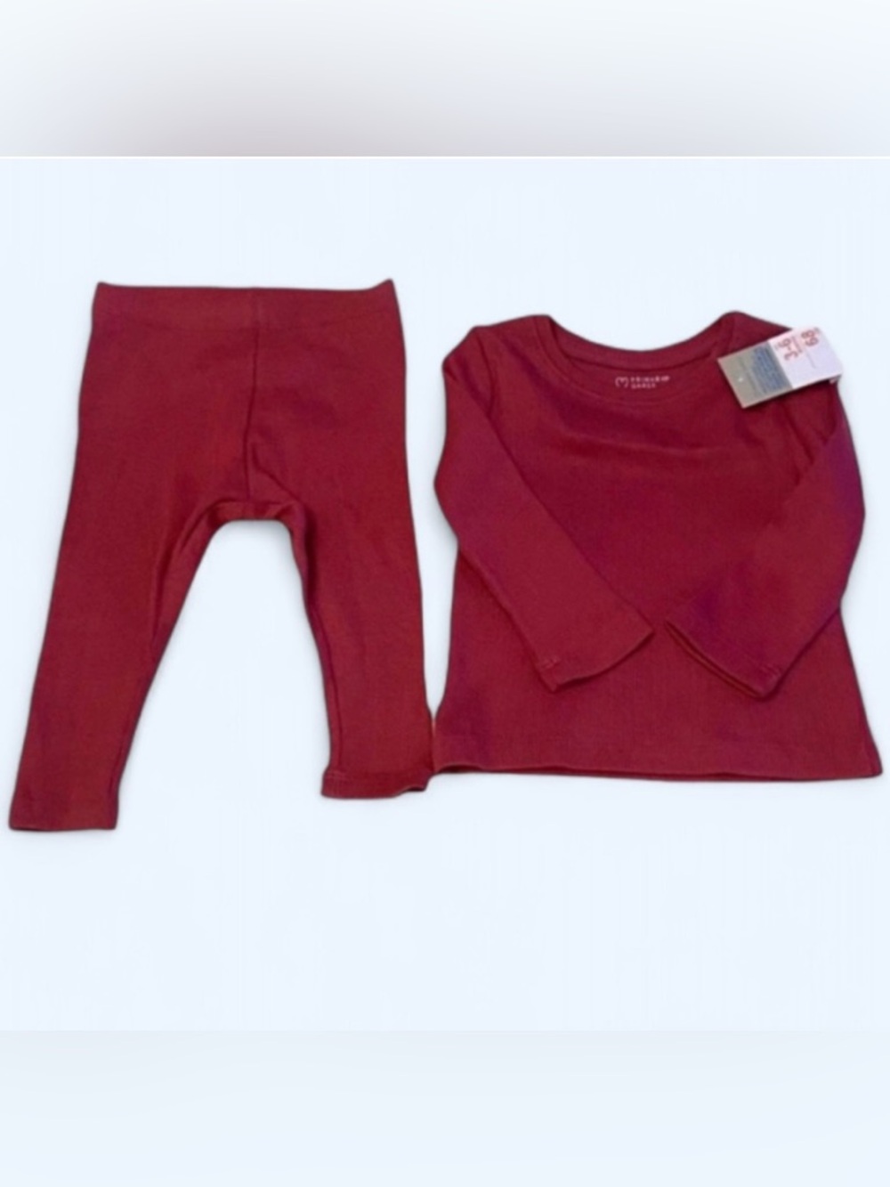 Primark red pajamas Long Sleeve tee and pants set size 3-6 Month